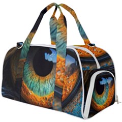 Eye Bird Feathers Vibrant Burner Gym Duffle Bag by Hannah976