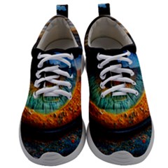 Eye Bird Feathers Vibrant Mens Athletic Shoes by Hannah976