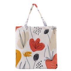Floral Leaf Grocery Tote Bag by Ndabl3x