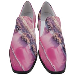 Texture Pink Pattern Paper Grunge Women Slip On Heel Loafers