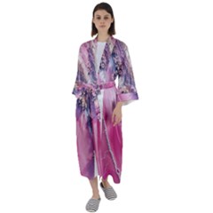Texture Pink Pattern Paper Grunge Maxi Satin Kimono