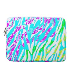 Animal Print Bright Abstract 14  Vertical Laptop Sleeve Case With Pocket by Ndabl3x