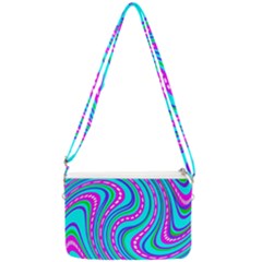 Swirls Pattern Design Bright Aqua Double Gusset Crossbody Bag