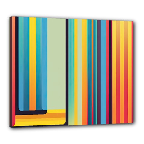 Colorful Rainbow Striped Pattern Stripes Background Canvas 24  X 20  (stretched)