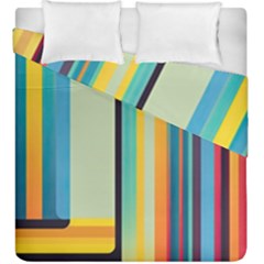 Colorful Rainbow Striped Pattern Stripes Background Duvet Cover Double Side (king Size)