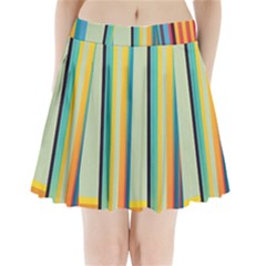 Colorful Rainbow Striped Pattern Stripes Background Pleated Mini Skirt
