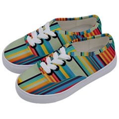 Colorful Rainbow Striped Pattern Stripes Background Kids  Classic Low Top Sneakers