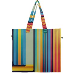 Colorful Rainbow Striped Pattern Stripes Background Canvas Travel Bag