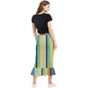 Colorful Rainbow Striped Pattern Stripes Background Maxi Fishtail Chiffon Skirt View2