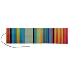 Colorful Rainbow Striped Pattern Stripes Background Roll Up Canvas Pencil Holder (l)