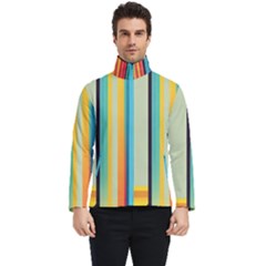 Colorful Rainbow Striped Pattern Stripes Background Men s Bomber Jacket