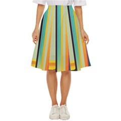 Colorful Rainbow Striped Pattern Stripes Background Classic Short Skirt