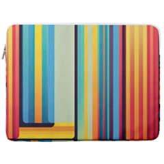 Colorful Rainbow Striped Pattern Stripes Background 17  Vertical Laptop Sleeve Case With Pocket