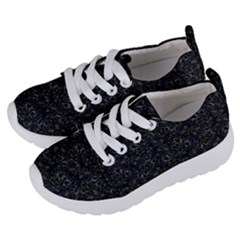 Midnight Blossom Elegance Black Backgrond Kids  Lightweight Sports Shoes by dflcprintsclothing