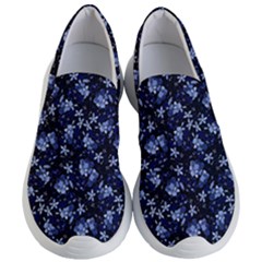 Stylized Floral Intricate Pattern Design Black Backgrond Women s Lightweight Slip Ons by dflcprintsclothing