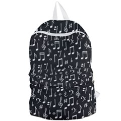 Chalk Music Notes Signs Seamless Pattern Foldable Lightweight Backpack