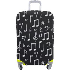 Chalk Music Notes Signs Seamless Pattern Luggage Cover (large)