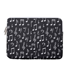 Chalk Music Notes Signs Seamless Pattern 13  Vertical Laptop Sleeve Case With Pocket