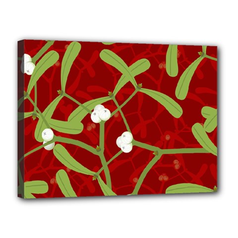 Mistletoe Christmas Texture Advent Canvas 16  X 12  (stretched) by Hannah976