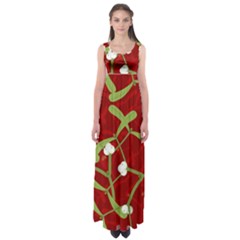 Mistletoe Christmas Texture Advent Empire Waist Maxi Dress