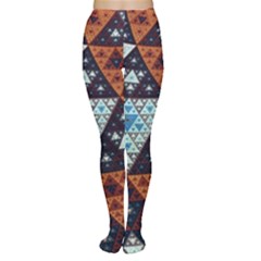 Fractal Triangle Geometric Abstract Pattern Tights