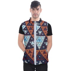 Fractal Triangle Geometric Abstract Pattern Men s Puffer Vest