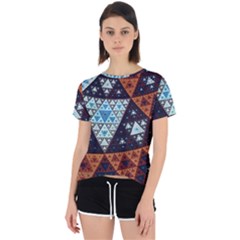 Fractal Triangle Geometric Abstract Pattern Open Back Sport T-shirt