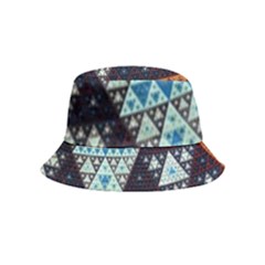 Fractal Triangle Geometric Abstract Pattern Inside Out Bucket Hat (kids) by Cemarart