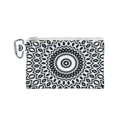 Circular Concentric Radial Symmetry Abstract Canvas Cosmetic Bag (small)