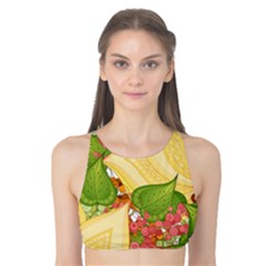 Pattern Texture Leaves Tank Bikini Top by Proyonanggan