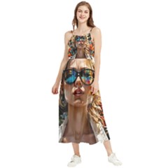 Colorful Model Boho Sleeveless Summer Dress