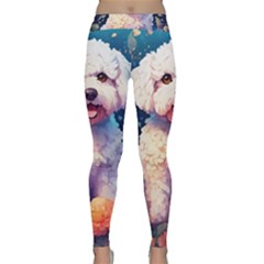Cute Puppy With Flowers Classic Yoga Leggings by Sparkle