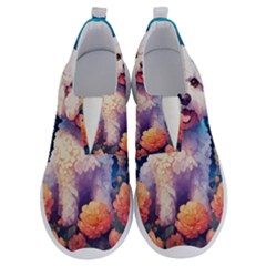 Cute Puppy With Flowers No Lace Lightweight Shoes