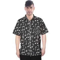 Chalk Music Notes Signs Seamless Pattern Men s Hawaii Shirt