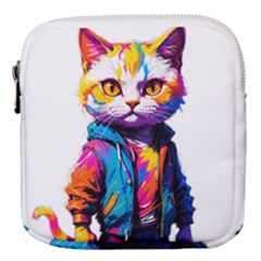 Wild Cat Mini Square Pouch by Sosodesigns19