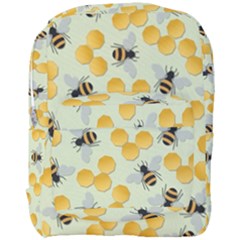 Bees Pattern Honey Bee Bug Honeycomb Honey Beehive Full Print Backpack
