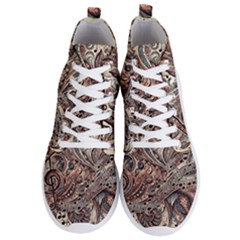 Paisley Print Musical Notes5 Men s Lightweight High Top Sneakers by RiverRootz