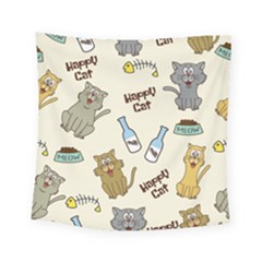 Happy Cats Pattern Background Square Tapestry (small)