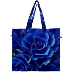 Blue Roses Flowers Plant Romance Blossom Bloom Nature Flora Petals Canvas Travel Bag