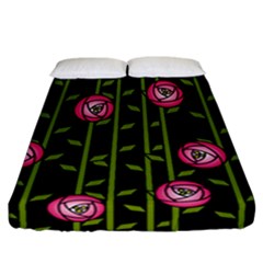 Abstract Rose Garden Fitted Sheet (california King Size)