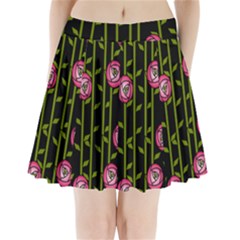 Abstract Rose Garden Pleated Mini Skirt