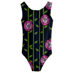 Abstract Rose Garden Kids  Cut-out Back One Piece Swimsuit