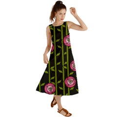 Abstract Rose Garden Summer Maxi Dress