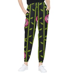 Abstract Rose Garden Women s Tapered Pants