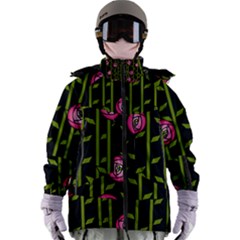 Abstract Rose Garden Women s Zip Ski And Snowboard Waterproof Breathable Jacket