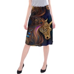 Pattern With Horses Midi Beach Skirt