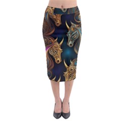 Pattern With Horses Midi Pencil Skirt
