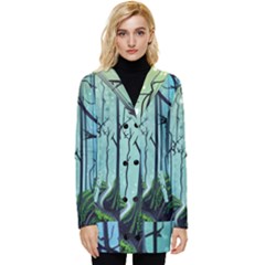 Nature Outdoors Night Trees Scene Forest Woods Light Moonlight Wilderness Stars Button Up Hooded Coat 