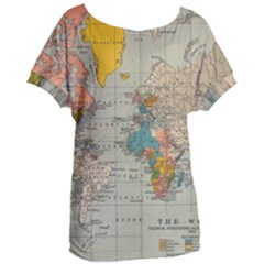 Vintage World Map Women s Oversized T-shirt