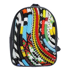 Multi-colored Beaded Background School Bag (xl)